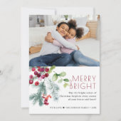 Festive kerstgrenery-foto feestdagenkaart (Voorkant)