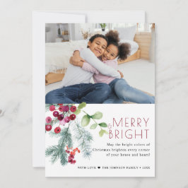 Festive kerstgrenery-foto feestdagenkaart