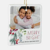 Festive kerstgrenery-foto keramisch ornament (Rechts)