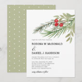 Festive kerstgrenery Wedding Kaart (Voorkant / Achterkant)