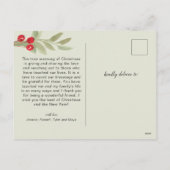 Festive kerstgroen feestdagenkaart (Achterkant)