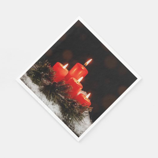 Festive kerstkaarsen servet (Hoek)