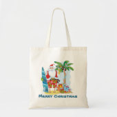 Festive kerstkerstkerstkerststrand canvas tas (Voorkant)