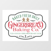 festive kerstkeukenbroodbakkerij raamsticker (Vel)