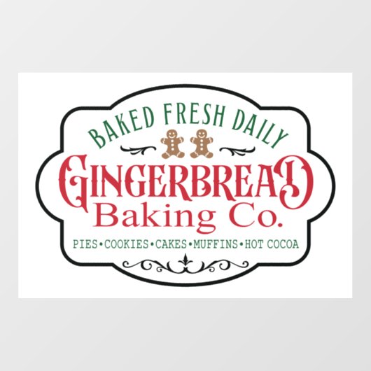 festive kerstkeukenbroodbakkerij raamsticker