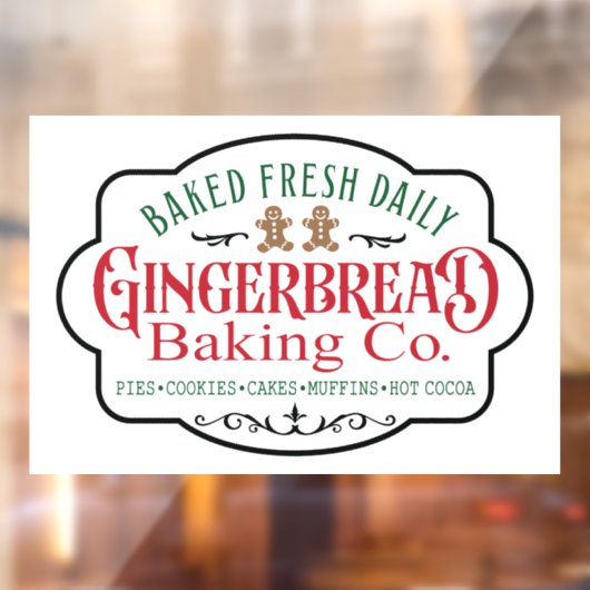 festive kerstkeukenbroodbakkerij raamsticker (Vel 2)