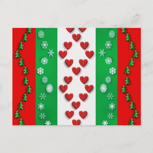 Festive kerstkleurig patroon briefkaart (Voorkant)