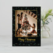 Festive kerstkleven Berries foto Folie Feestdagenkaart (Staand Voorkant)