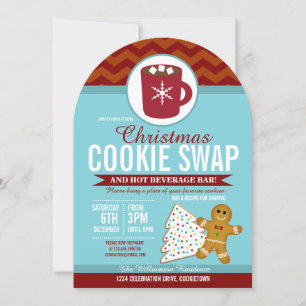 Festive kerstkoekje Swap Party nodigt uit Kaart