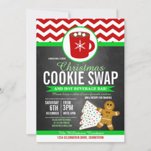 Festive kerstkoekje Swap Party nodigt uit Kaart