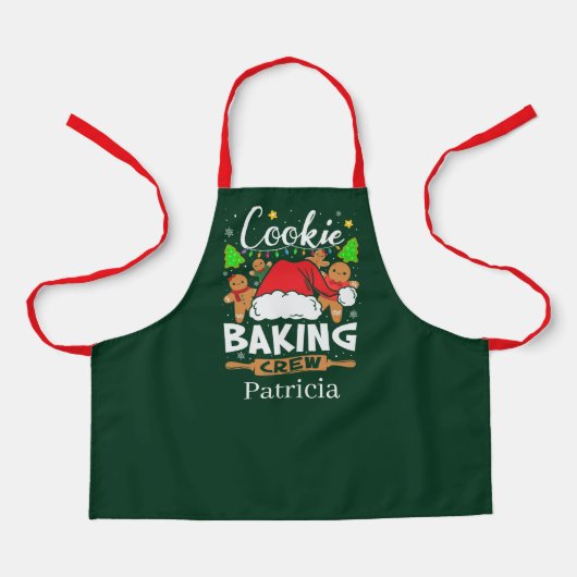 Festive kerstkoekjes bakbemanning kinder unisex schort (Voorkant)