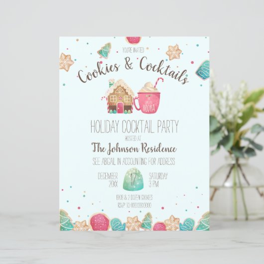 Festive kerstkoekjes Cocktail Party Flyer (Staand voorkant)