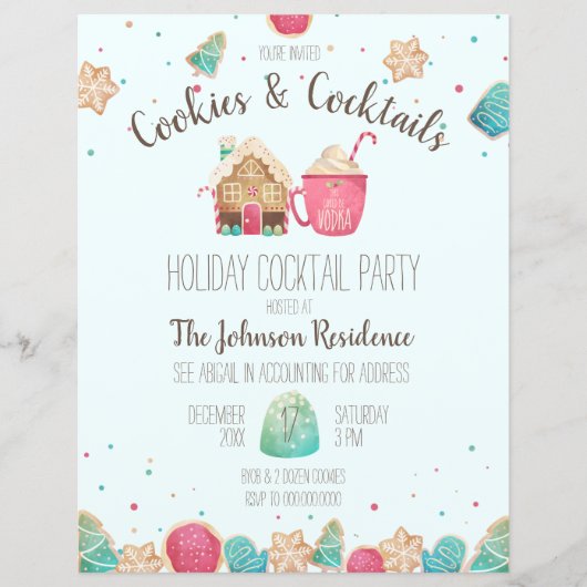 Festive kerstkoekjes Cocktail Party Flyer (Voorkant)
