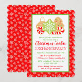 Festive kerstkoekjes Exchange Party Kaart (Voorkant / Achterkant)