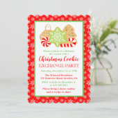 Festive kerstkoekjes Exchange Party Kaart (Staand voorkant)