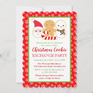 Festive kerstkoekjes Exchange Party Kaart