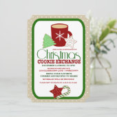 Festive kerstkoekjesuitwisseling Uitnodiging (Staand voorkant)