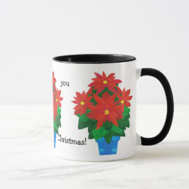 Festive kerstkoffie-Mok, Poinsettias Mok