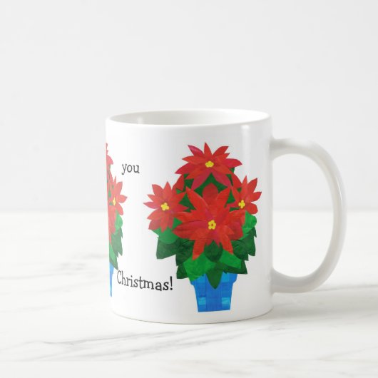 Festive kerstkoffie-Mok, Poinsettias Mok (Rechts)