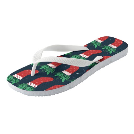 Festive kerstkousen met bladeren teenslippers (Schuin)
