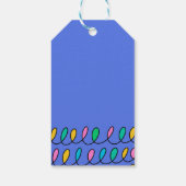 Festive kerstlampjes Blue Pattern Gift Label Cadeaulabel (Achterkant)