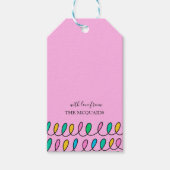Festive kerstlampjes Roze Patroon Gift Label Cadeaulabel (Voorkant)