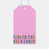 Festive kerstlampjes Roze Patroon Gift Label Cadeaulabel (Achterkant)