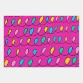 Festive kerstlamppatroon PInk Inpakpapier Vel (Voorkant)