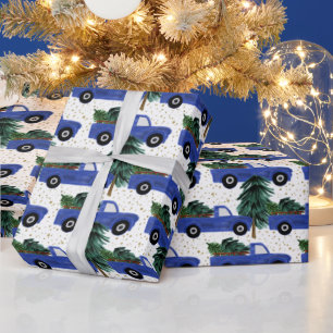 Festive Kerstlandvrachtwagenpartij Cadeaupapier