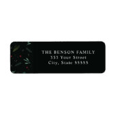 Festive kerstleves Berries Return Address Etiket (Voorkant)