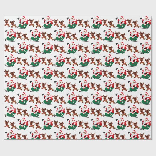 Festive kerstman-Amerikaanse kerstman Cadeaupapier (Vlak)