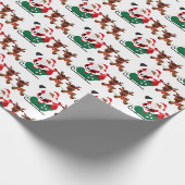 Festive kerstman-Amerikaanse kerstman Cadeaupapier (Hoek)