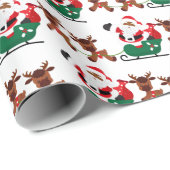 Festive kerstman-Amerikaanse kerstman Cadeaupapier (Rol Hoek)