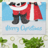 Festive kerstman-Amerikaanse kerstman — naam toevo Theedoek (Gevouwen)