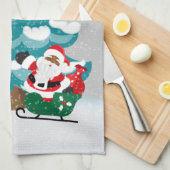 Festive kerstman-Amerikaanse kerstman Theedoek (Quarter Fold)