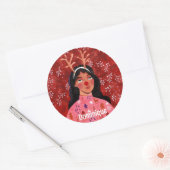 Festive kerstman-gepersonaliseerde naampakket ronde sticker (Envelop)