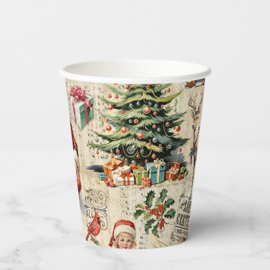 Festive  kerstman papieren bekers (Achterkant)