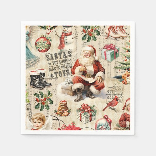 Festive  kerstman servet (Voorkant)