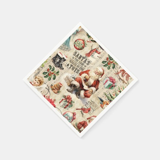 Festive  kerstman servet (Hoek)