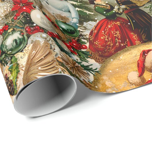 Festive  Kerstmis Cadeaupapier (Rol Hoek)