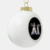 Festive Kerstmis, Carriou Wildlife Keramische Bal Ornament (Links)