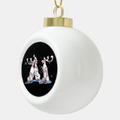 Festive Kerstmis, Carriou Wildlife Keramische Bal Ornament (Rechts)