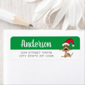 Festive Kerstmis Dog Return Address Label (Insitu)