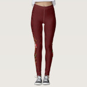 Festive kerstmis GELEVE Red Black Pset Leggings (Voorkant)