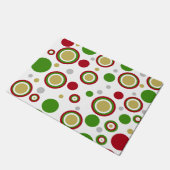 Festive Kerstmis Geometric Circles Red Green Gold Deurmat (Schuin)