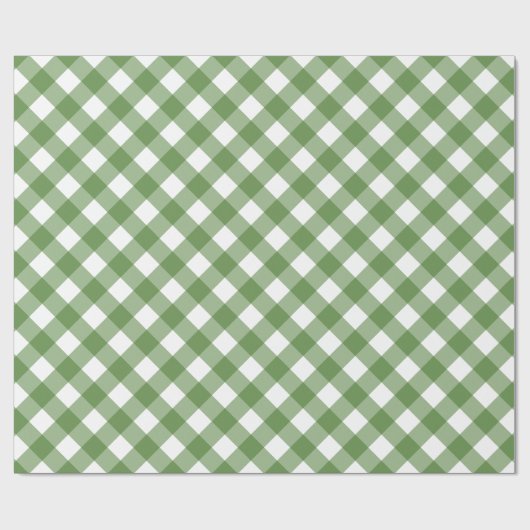 Festive kerstmis Gingham white Pset Cadeaupapier (Vlak)