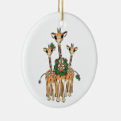 Festive kerstmis Giraffe, rode, groene lepel Keramisch Ornament (Rechts)