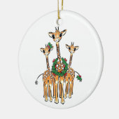 Festive kerstmis Giraffe, rode, groene lepel Keramisch Ornament (Links)