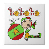 Festive Kerstmis Ho Ho Holiday Elf Tegeltje (Voorkant)
