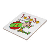 Festive Kerstmis Ho Ho Holiday Elf Tegeltje (Zijkant)